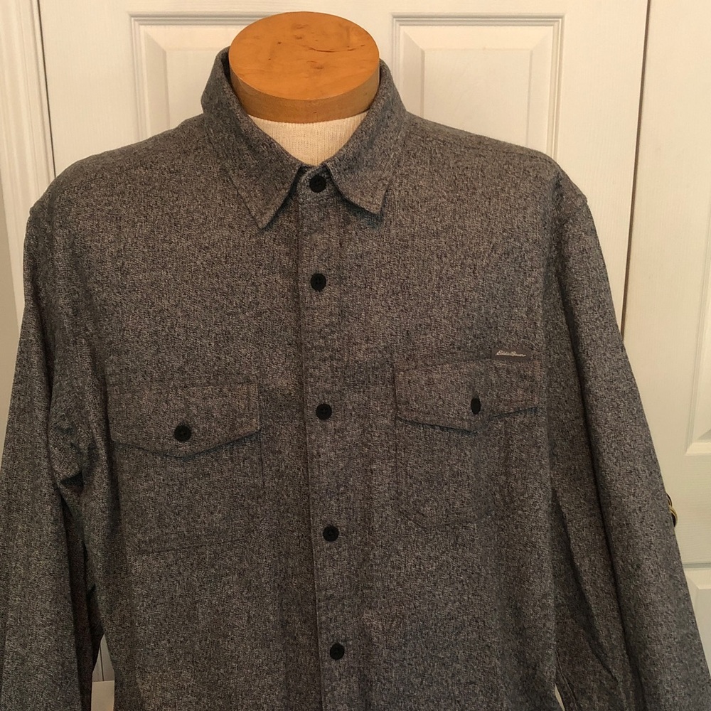 Eddie Bauer Men's Gray Button-Up Shirt Jacket